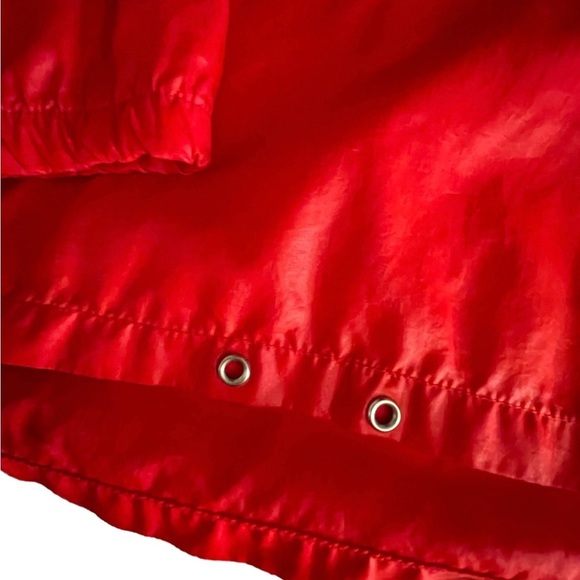 VTG Levis Olympic 80s red lightweight pullover hooded 3/4 zip Windbreaker large - Picture 7 of 12